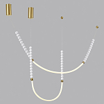 Подвесной светильник с 3-мя изогнутыми плафонами и белыми декоративными шариками PEARLS Suspension варинант исполнения - 3 | Loft Concept в Ульяновске