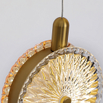 Подвесной светильник с плафонами из рельефного стекла Peony Glass Bronze Six варинант исполнения - 3 | Loft Concept в Ульяновске