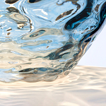 Настольная лампа со белым конусным абажуром и прозрачным голубым стеклянным основанием Quintiesse варинант исполнения - 5 | Loft Concept в Ульяновске