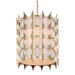 Подвесной светильник в форме цилиндра с фактурным серебряным каркасом и тканевым абажуром Silver Honeycomb варинант исполнения - 1 | Loft Concept в Ульяновске