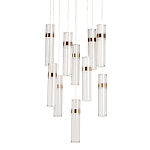 Люстра каскадная с прозрачными цилиндрическими плафонами Jenae Glass Tube Lighting варинант исполнения - 1 | Loft Concept в Ульяновске