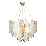 Люстра с многослойным эффектом из овальных элементов из непрозрачного стекла Conformation варинант исполнения - 2 | Loft Concept в Ульяновске