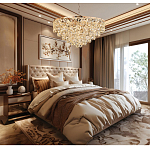 Люстра каскадная с подвесками в форме колец Galaxy of Light варинант исполнения - 9 | Loft Concept в Ульяновске