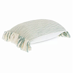 Чехол на подушку мятного цвета с бахромой и объемным узором Ethnic mix варинант исполнения - 1 | Loft Concept в Ульяновске