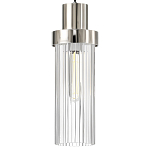 Подвесной светильник с стеклянным ребристым цилиндрическим плафоном Steps варинант исполнения - 3 | Loft Concept в Ульяновске