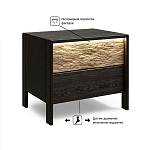 Тумба 2 ящика с подсветкой на рельефном фасаде Warm Industrial варинант исполнения - 10 | Loft Concept в Ульяновске