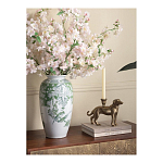 Ваза высокая с зелеными цветочными и птичьими мотивами Vase Inspired by Nature варинант исполнения - 3 | Loft Concept в Ульяновске