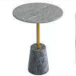 Кофейный столик круглый из мрамора серый Reliable Foundation варинант исполнения - 2 | Loft Concept в Ульяновске