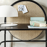 Письменный стол с круглой плетёной панелью для крепления заметок Allegory варинант исполнения - 3 | Loft Concept в Ульяновске