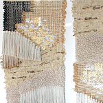 Триптих Геометрический гобелен бежевый Figurative Beige Wall Hangings варинант исполнения - 3 | Loft Concept в Ульяновске