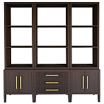 Модульный стеллаж Primo из трех составных элементов Темный орех варинант исполнения - 1 | Loft Concept в Ульяновске