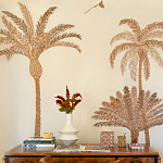 Обои с вышивкой ручной работы Deco Palms Raffia on linen варинант исполнения - 2 | Loft Concept в Ульяновске