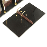 Настольный письменный набор из лемезита и змеевика с часами Royal Accessory варинант исполнения - 3 | Loft Concept в Ульяновске