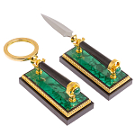 Настольный письменный набор из малахита с декором в виде лошади Leader Organizer варинант исполнения - 6 | Loft Concept в Ульяновске