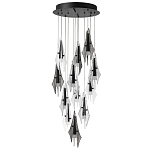 Люстра каскадная с 12-ю рельефными прозрачными плафонами Glass Pod  варинант исполнения - 4 | Loft Concept в Ульяновске
