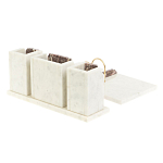 Настольный письменный набор из мрамора и креноида с гербом России Marble Accessory варинант исполнения - 3 | Loft Concept в Ульяновске