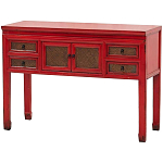 Деревянная консоль в китайском стиле с ящиками и дверцами красная Chinese Console Table варинант исполнения - 2 | Loft Concept в Ульяновске