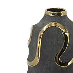 Ваза с золотыми акцентными полосами на черном матовом фоне Accent Tape варинант исполнения - 4 | Loft Concept в Ульяновске