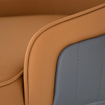 Стул оранжевый с высокой спинкой из искуственной кожи на серых металлических ножках Enigma Orange варинант исполнения - 4 | Loft Concept в Ульяновске