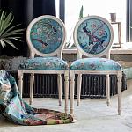 Стул из массива бука бирюзовый с изображением птиц и цветов Turquoise Beige Chinoiserie Birds Garden Chair варинант исполнения - 6 | Loft Concept в Ульяновске