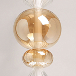 Подвесной светильник с вертикальной композицией из прозрачных и янтарных стеклянных шаров и ромбов Gabriel Scott Luna варинант исполнения - 6 | Loft Concept в Ульяновске