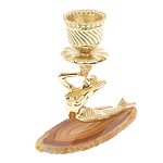 Подсвечник из натурального камня агат светло-коричневый Stone Candlestick варинант исполнения - 1 | Loft Concept в Ульяновске