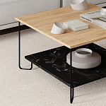 Стол журнальный с квадратной столешницей и полкой MARBO LOTUS варинант исполнения - 2 | Loft Concept в Ульяновске