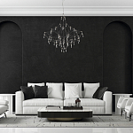 Люстра с тонким металлическим каркасом цвета хром Quasar варинант исполнения - 5 | Loft Concept в Ульяновске