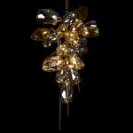 Люстра подвесная вытянутой формы с плафонами из стекла и металла с двумя вертикальными подвесками Gilded Mirage  варинант исполнения - 8 | Loft Concept в Ульяновске