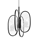 Люстра с гравировкой на акриловых плафонах Gravyura Black D 33 см варинант исполнения - 1 | Loft Concept в Ульяновске