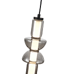 Подвесной светильник из дымчатого стекла цилиндрической формы с чёрным металлическим основанием Hiding secrets варинант исполнения - 6 | Loft Concept в Ульяновске