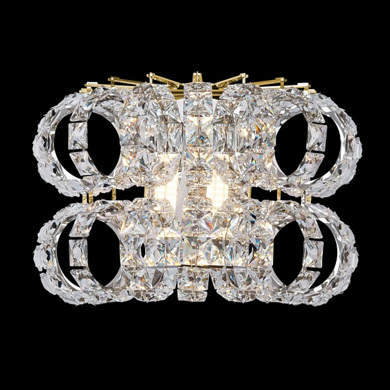 Бра с россыпью хрусталя Perfection of Diamonds Золотой Прозрачный Хром в Ульяновске | Loft Concept 