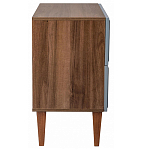 Тумба прикроватная серая из массива бука с 2-мя ящиками Wenge Light варинант исполнения - 3 | Loft Concept в Ульяновске