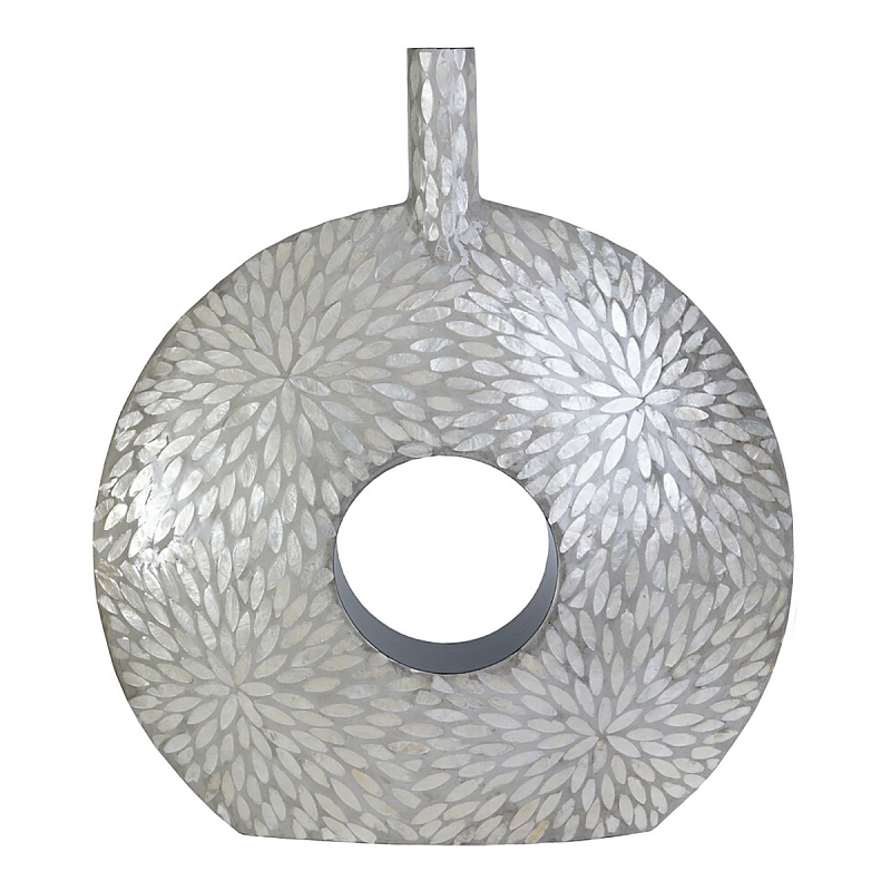 Ваза c инкрустацией Flower Grey Белый Серый Ваза c инкрустацией Flower Grey Белый Серый в Ульяновске | Loft Concept