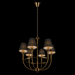 Люстра на металлическом основании бронзового цвета с 6-ю черными конусовидными абажурами Dignity варинант исполнения - 5 | Loft Concept в Ульяновске