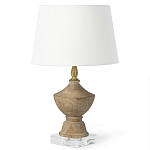 Настольная лампа деревянная с белым абажуром Wooden Table Lamp варинант исполнения - 2 | Loft Concept в Ульяновске