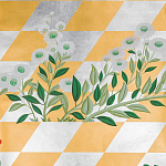 Обои ручная роспись Tiled Meadow Original colourway on Egyptian Gold gilded paper варинант исполнения - 2 | Loft Concept в Ульяновске