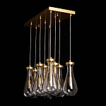 Люстра с 9-ю прозрачными стеклянными плафонами в форме капли Lucid Rain  варинант исполнения - 9 | Loft Concept в Ульяновске