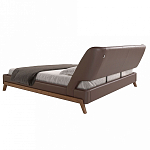 Кровать двуспальная с изголовьем из экокожи шоколадно-коричневого цвета Modern Look варинант исполнения - 3 | Loft Concept в Ульяновске