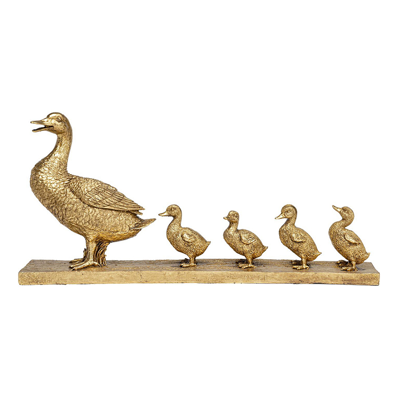 Статуэтка Утка с утятами Golden Duck Золотой Статуэтка Утка с утятами Golden Duck Золотой в Ульяновске | Loft Concept