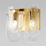 Бра с металлическим основанием золотого цвета и хрустальными подвесками Textured Glass варинант исполнения - 4 | Loft Concept в Ульяновске
