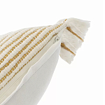 Чехол на подушку горчичного цвета с бахромой и объемным узором Ethnic mix варинант исполнения - 3 | Loft Concept в Ульяновске