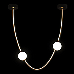 Подвесной светильник в форме дуги с белыми шарообразными плафонами Flos Wireline Lighting варинант исполнения - 3 | Loft Concept в Ульяновске