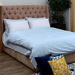 Постельное белье голубого цвета из перкаля с принтом 200х220 см Aurora Allure варинант исполнения - 5 | Loft Concept в Ульяновске