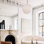 Подвесной светильник в форме шара из белого текстурного стекла Atmosphere варинант исполнения - 4 | Loft Concept в Ульяновске