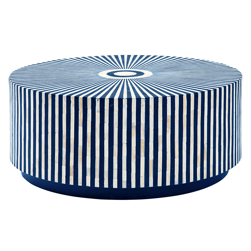 Стол журнальный Mandika Bone Inlay Coffee Table blue Синий Голубой в Ульяновске | Loft Concept 