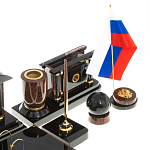 Настольный письменный набор с часами из природного камня обсидиана Peace Contract варинант исполнения - 5 | Loft Concept в Ульяновске