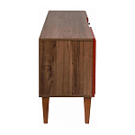 ТВ-тумба красная из массива бука с 2-мя дверками и ящиком Wenge Light варинант исполнения - 3 | Loft Concept в Ульяновске