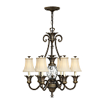 Люстра с 7-ю кремовыми текстильными абажурами Hinkley варинант исполнения - 7 | Loft Concept в Ульяновске