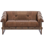 Двухместный диван Duncan винтажная коричневая кожа варинант исполнения - 1 | Loft Concept в Ульяновске